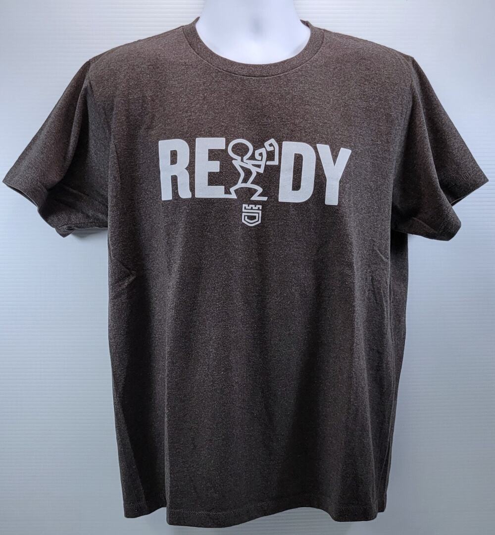 D) Dethrone Royalty Men Ready Charcoal Heather Gray Large T-Shirt